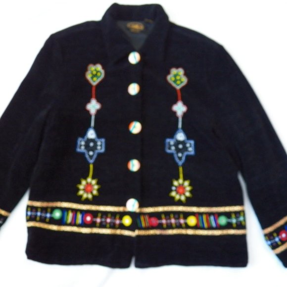 Allure Boutique Beaded Long Sleeve Jacket, Large - Picture 4 of 10